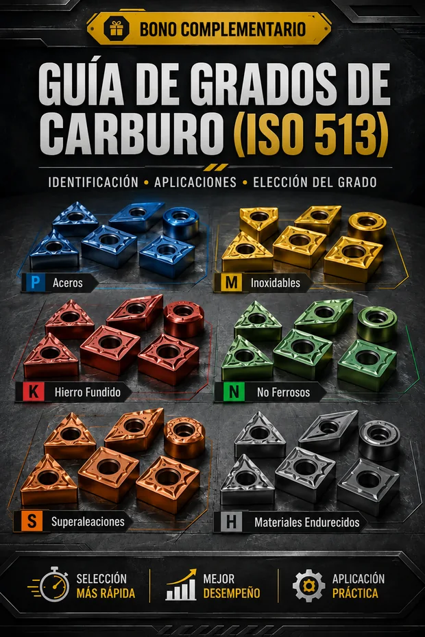 Bono 6: Guía de Grados de Carburo (ISO 513)